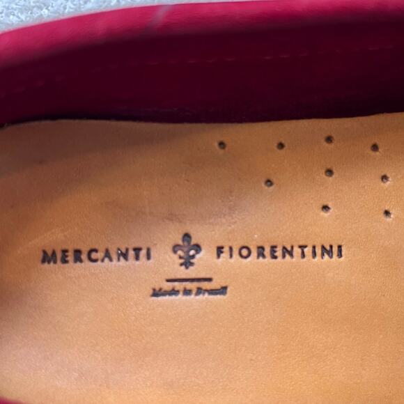 Mercanti Fiorentini Women's Size 7.5 Red Suede Driving Moc Slip On Casual Loafer - Picture 2 of 10